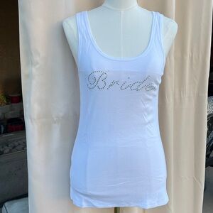 Gilligan & O'Malley White “Bride” Tank Top